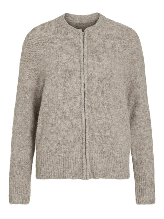 ViMarley L/S Zip Cardigan-natural melange