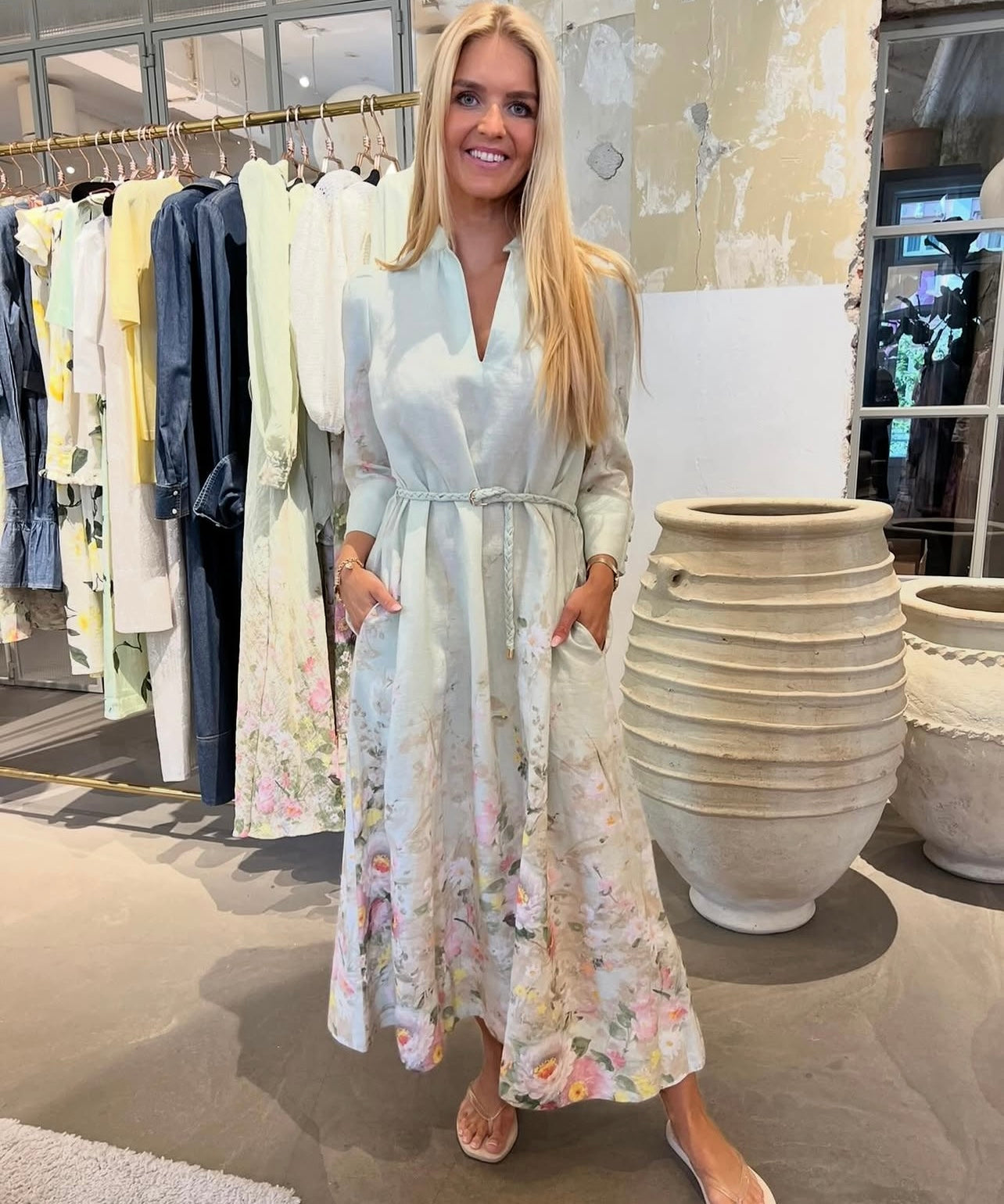 Linen shift dress-harmony-613