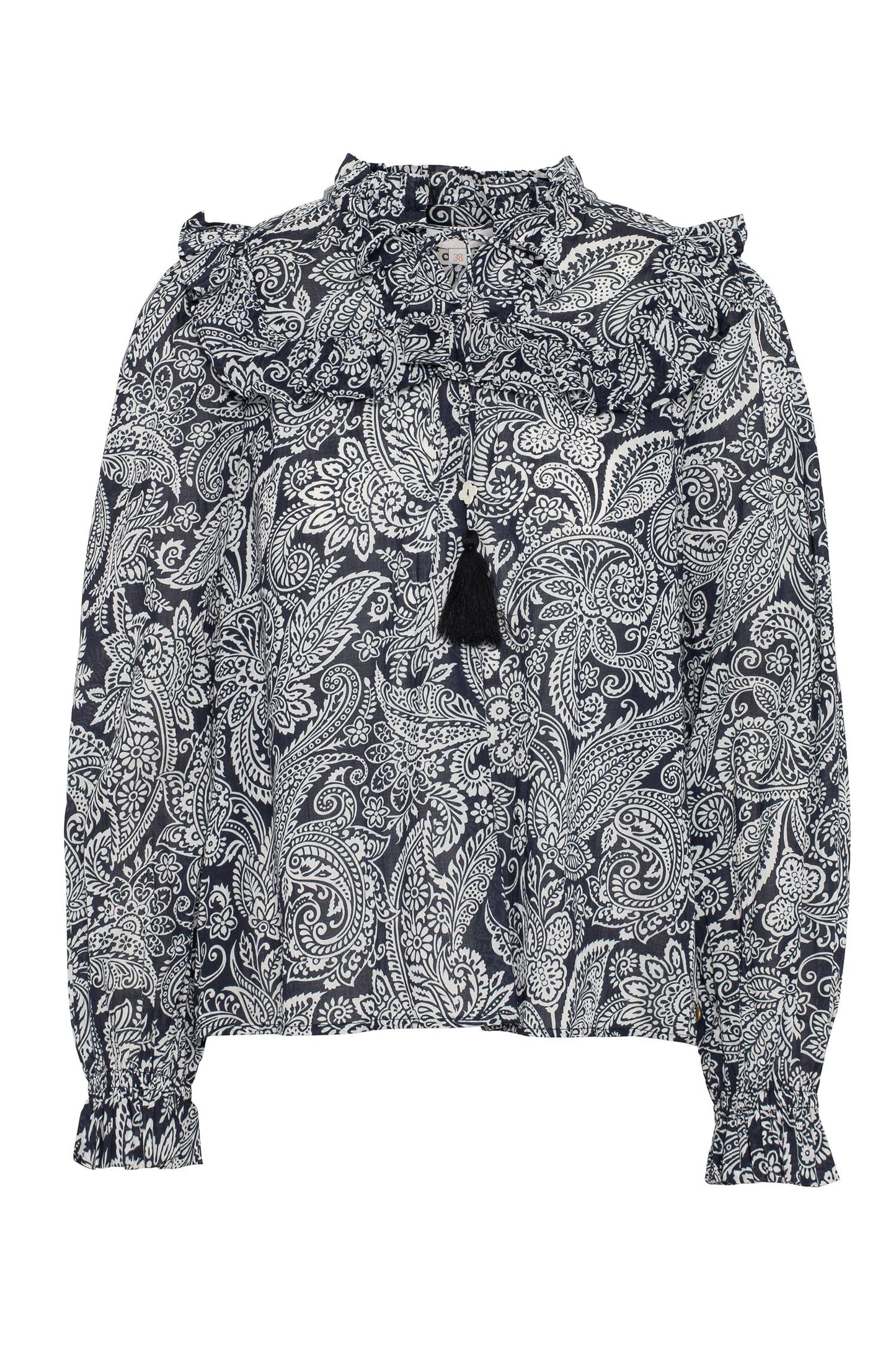Malina Blouse-blue paisley