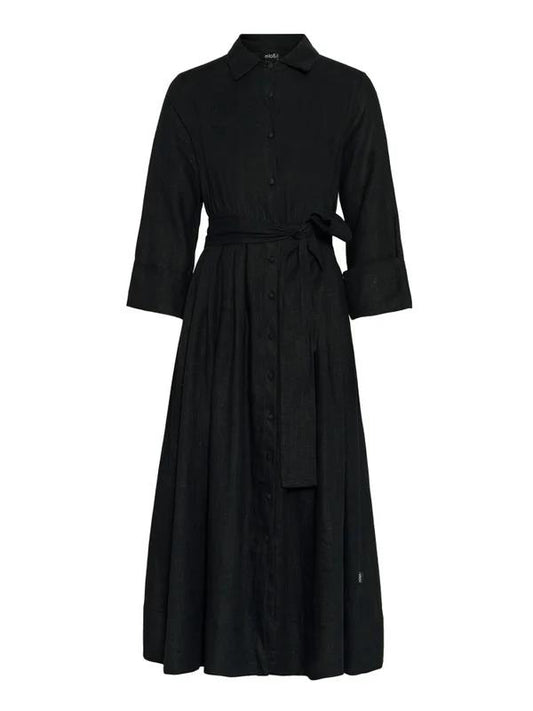 Marja Linen Dress-black