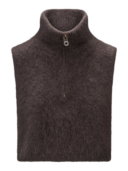 Belinda chunky high neck-dark brown