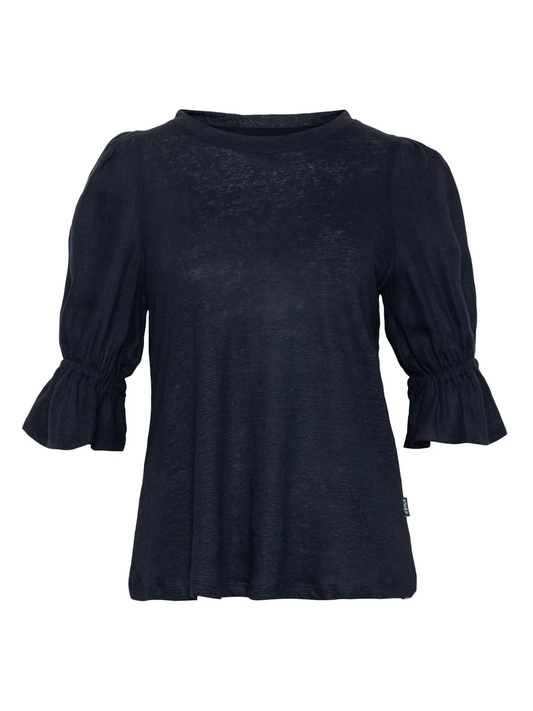 Janna linen top-navy