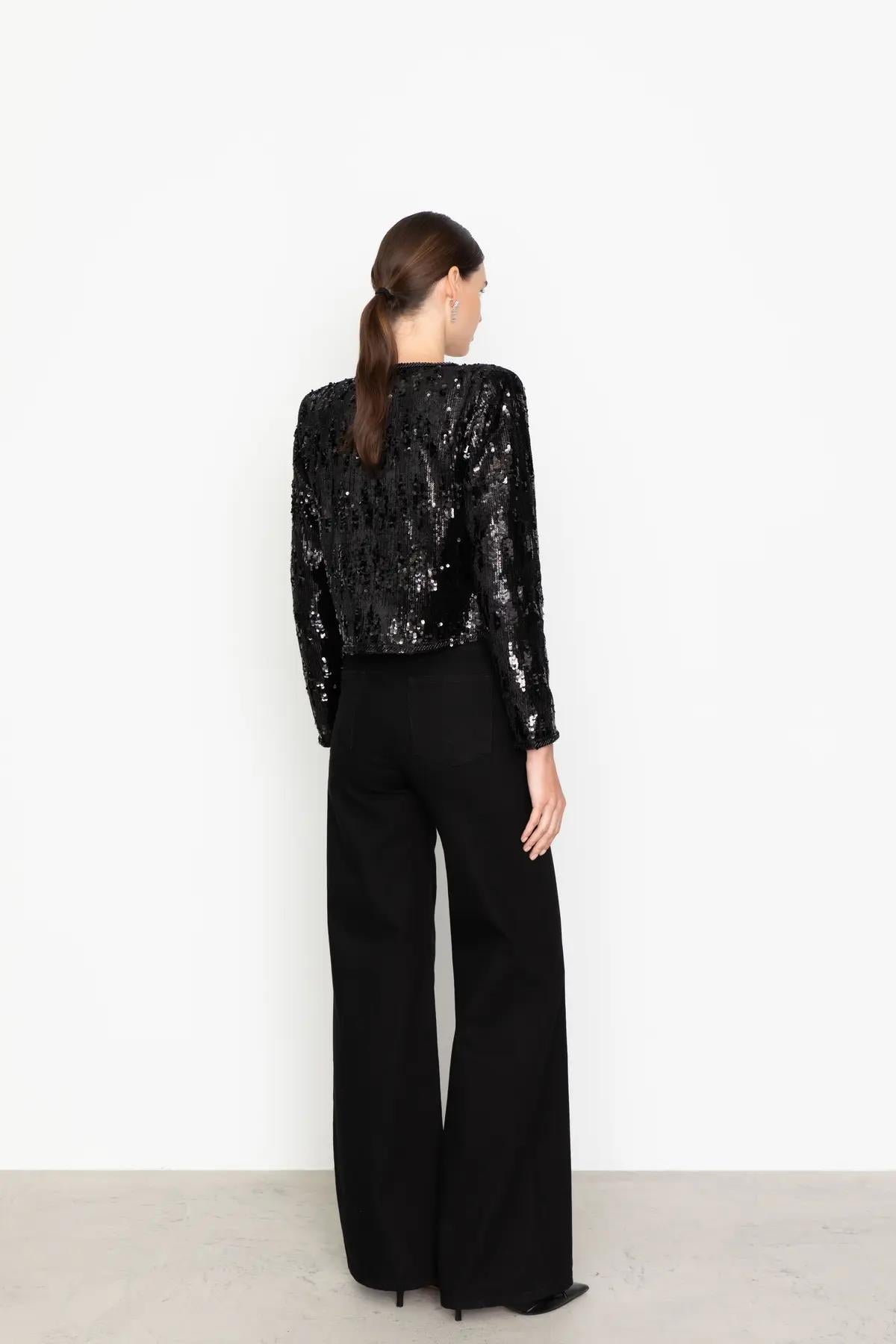 Vela Sequin Jacket - black