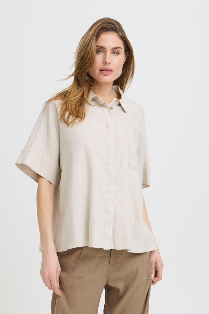 PZLuca Boxy shirt-sandshell