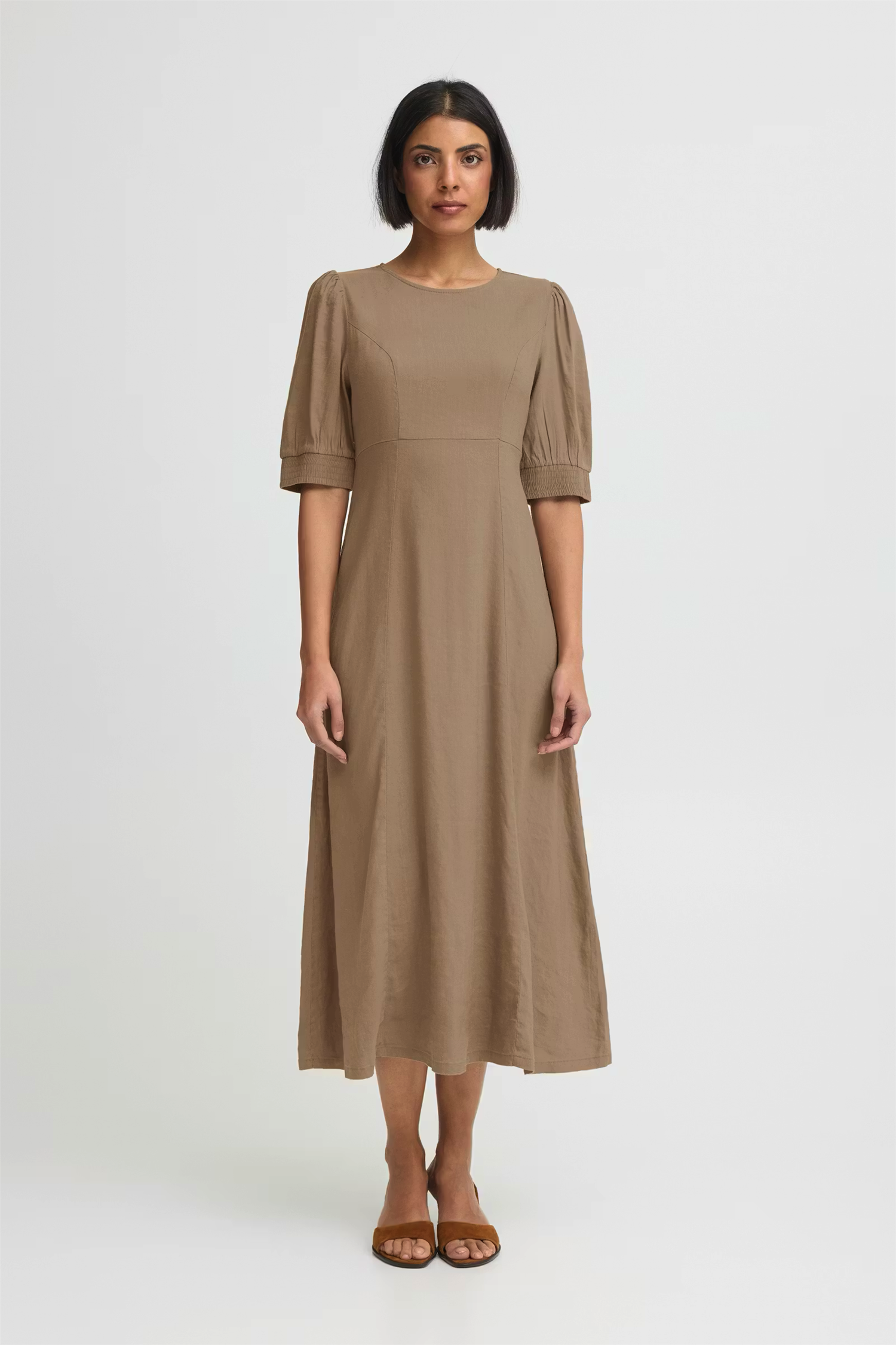 PZLuca Long Ss Dress-walnut