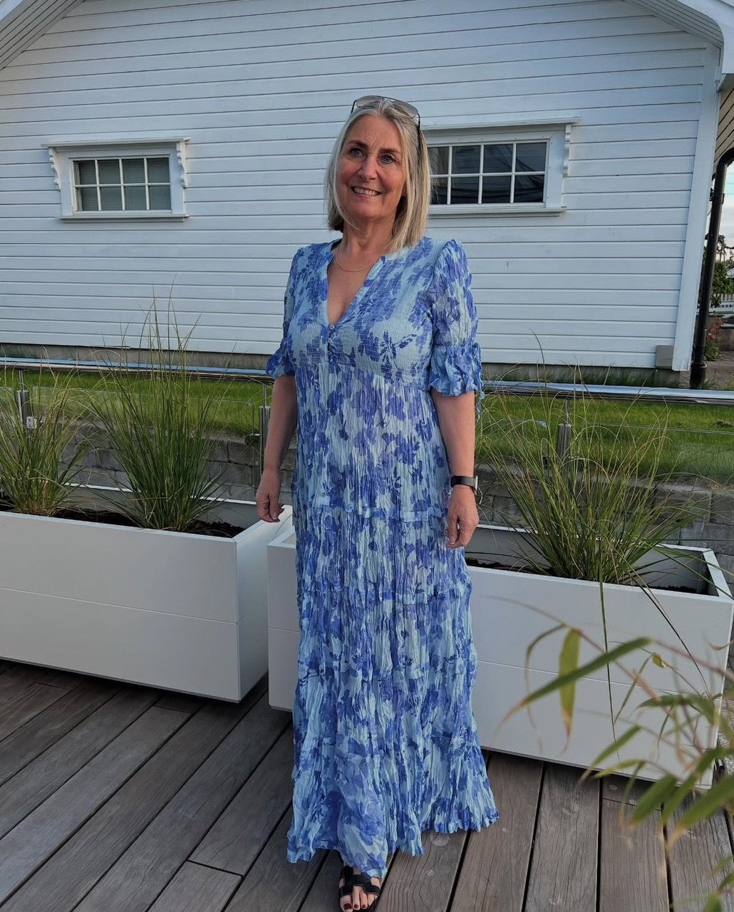 Bohemian relaxed dress-sky blue