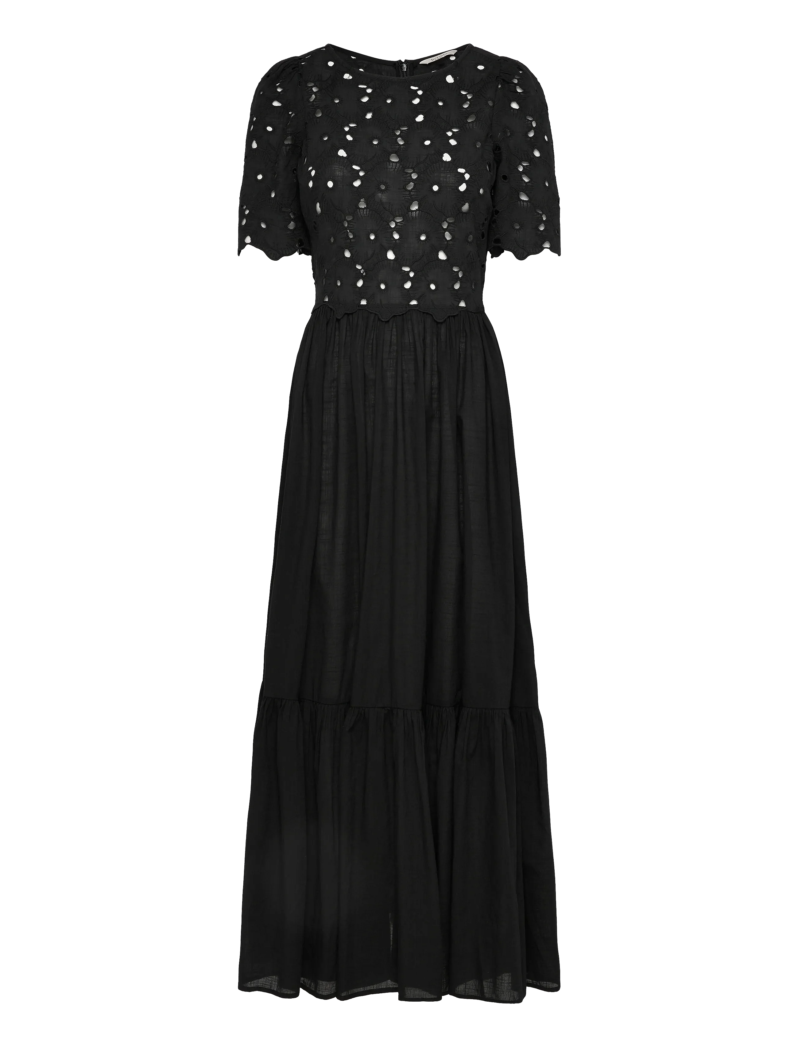 Broderie Anglaise Maxi Dress-black