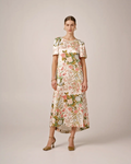 Tailored Satin Maxi Dress-flower fields