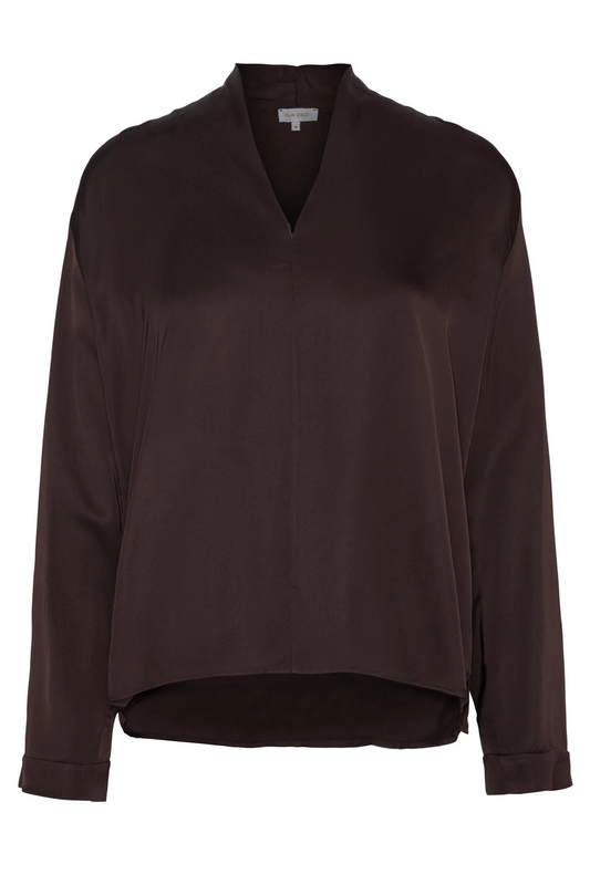 Blouse solid - mokka