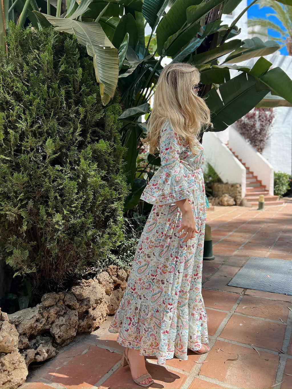 Maria Dress-mint paisley