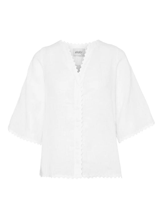 Celia wavy linen shirt - white