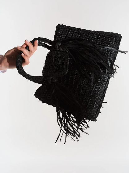 Rikke Straw Bag-black