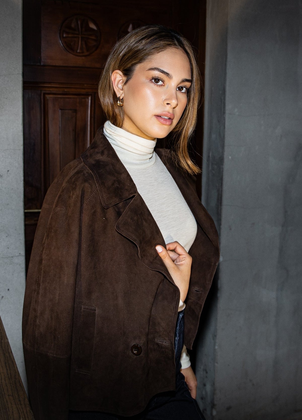 Bridget  Suede Jacket-coffee