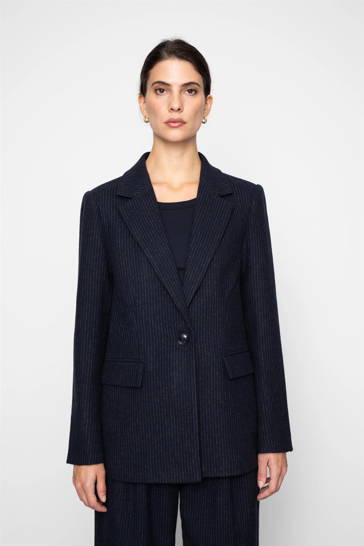 Zaina Blazer -navy pinstripe