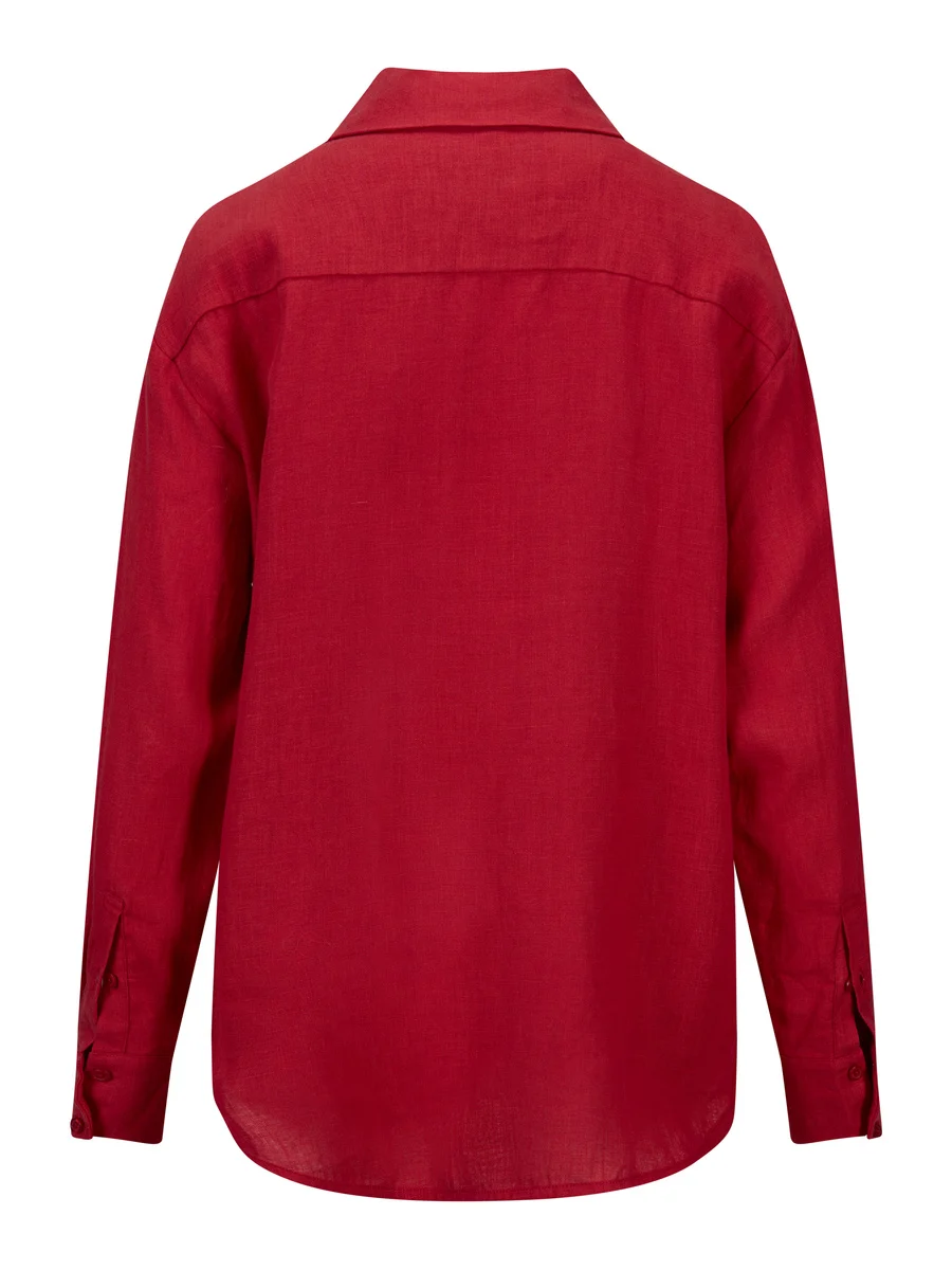 Livia linen shirt -red