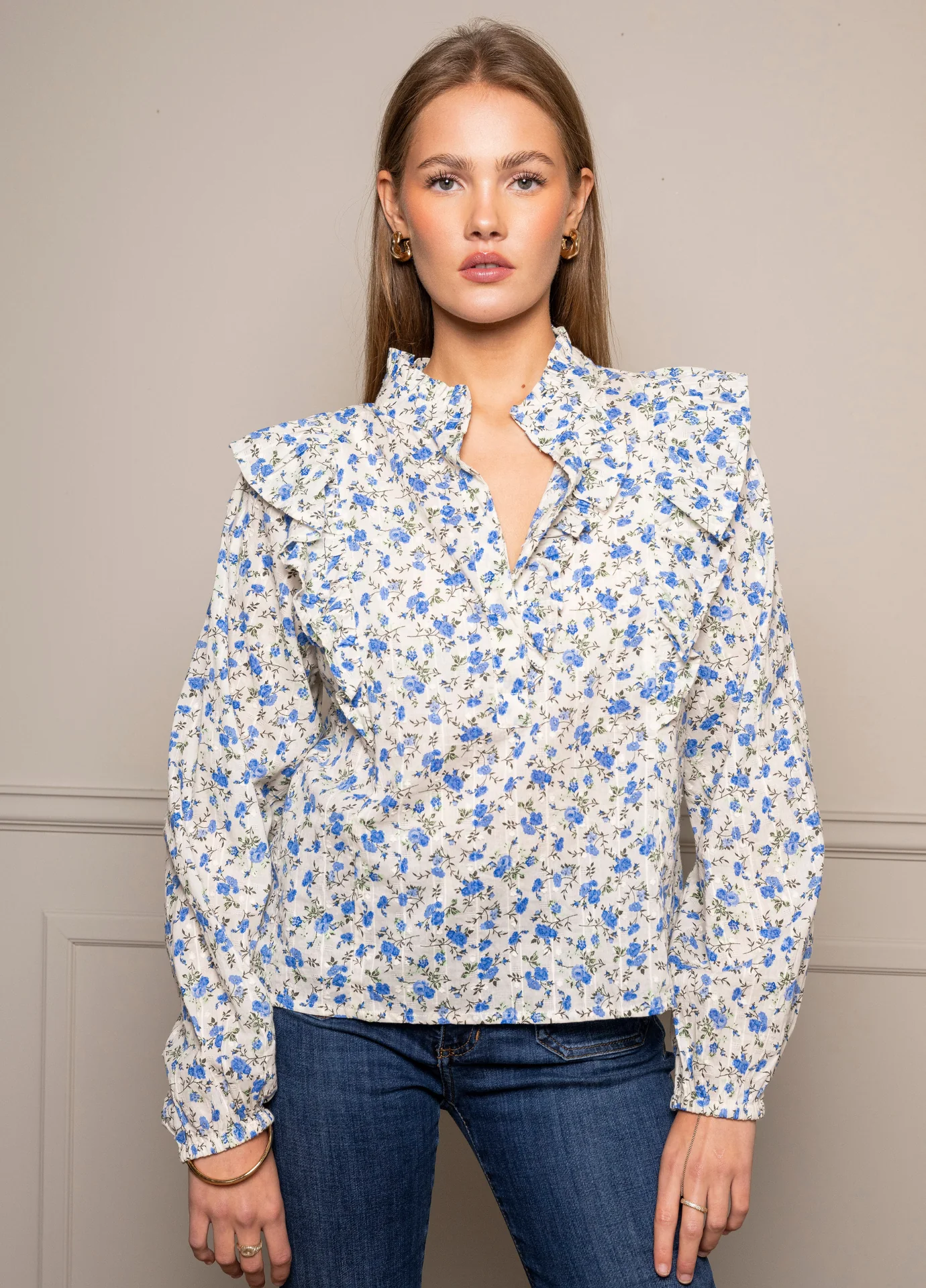 Maya Blouse-spring blue