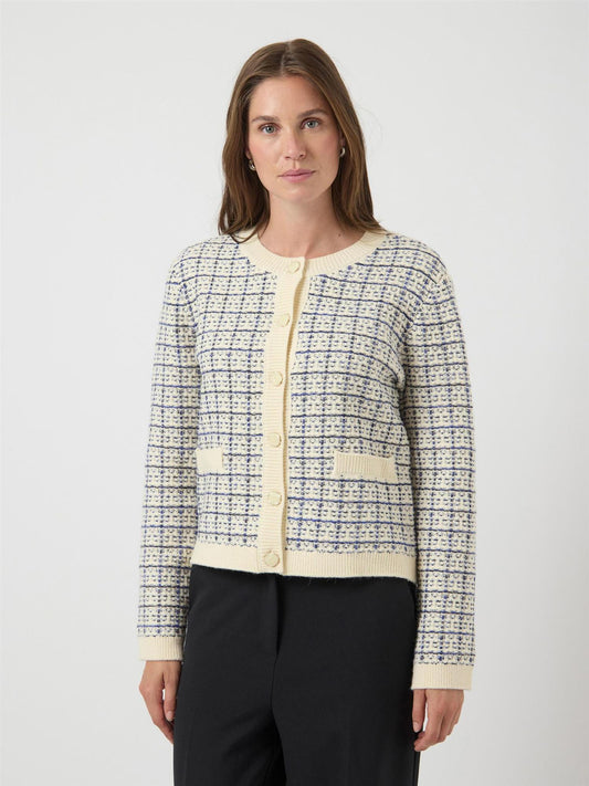 Yaslivia Ls Short Knit Cardigan-dazzl.blue