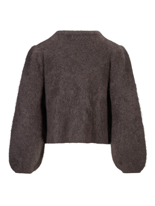Amelia chunky cardigan-dark brown