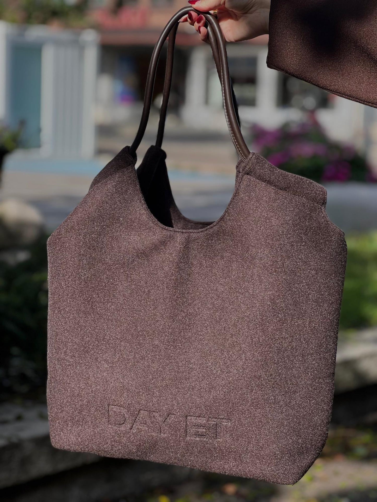 Day Woolen Tote-choco
