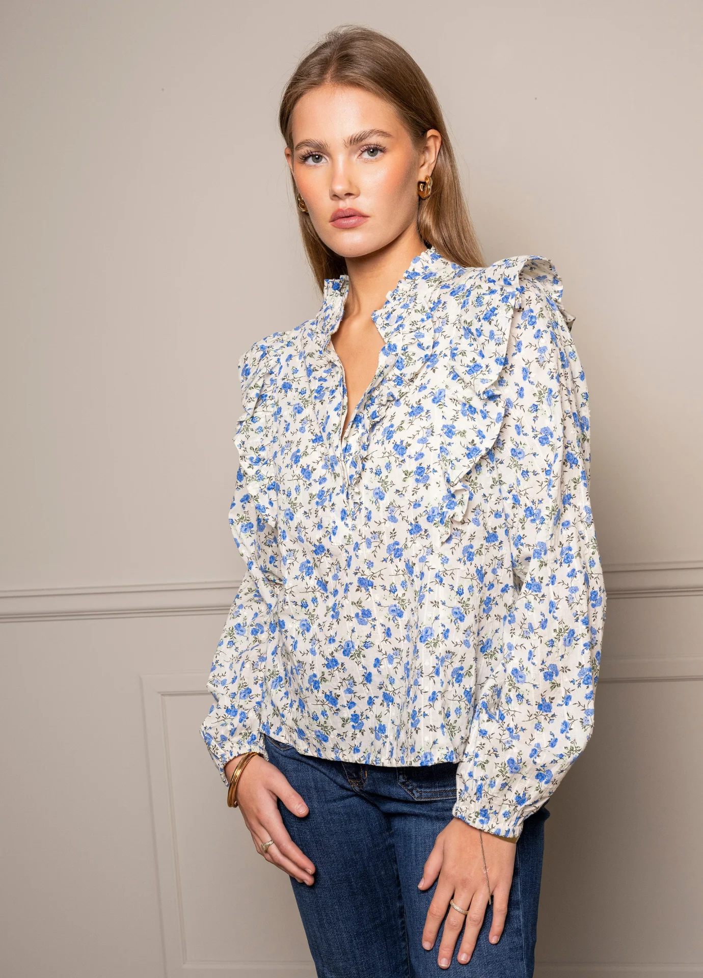 Maya Blouse-spring blue