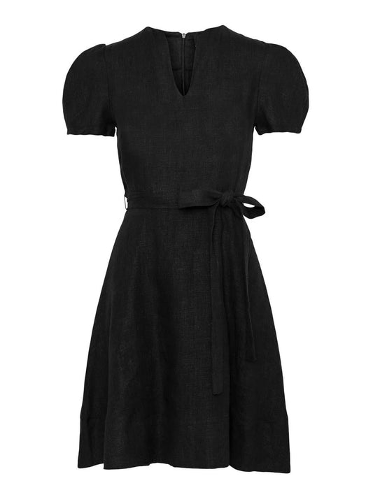 Zenya linen dress - black