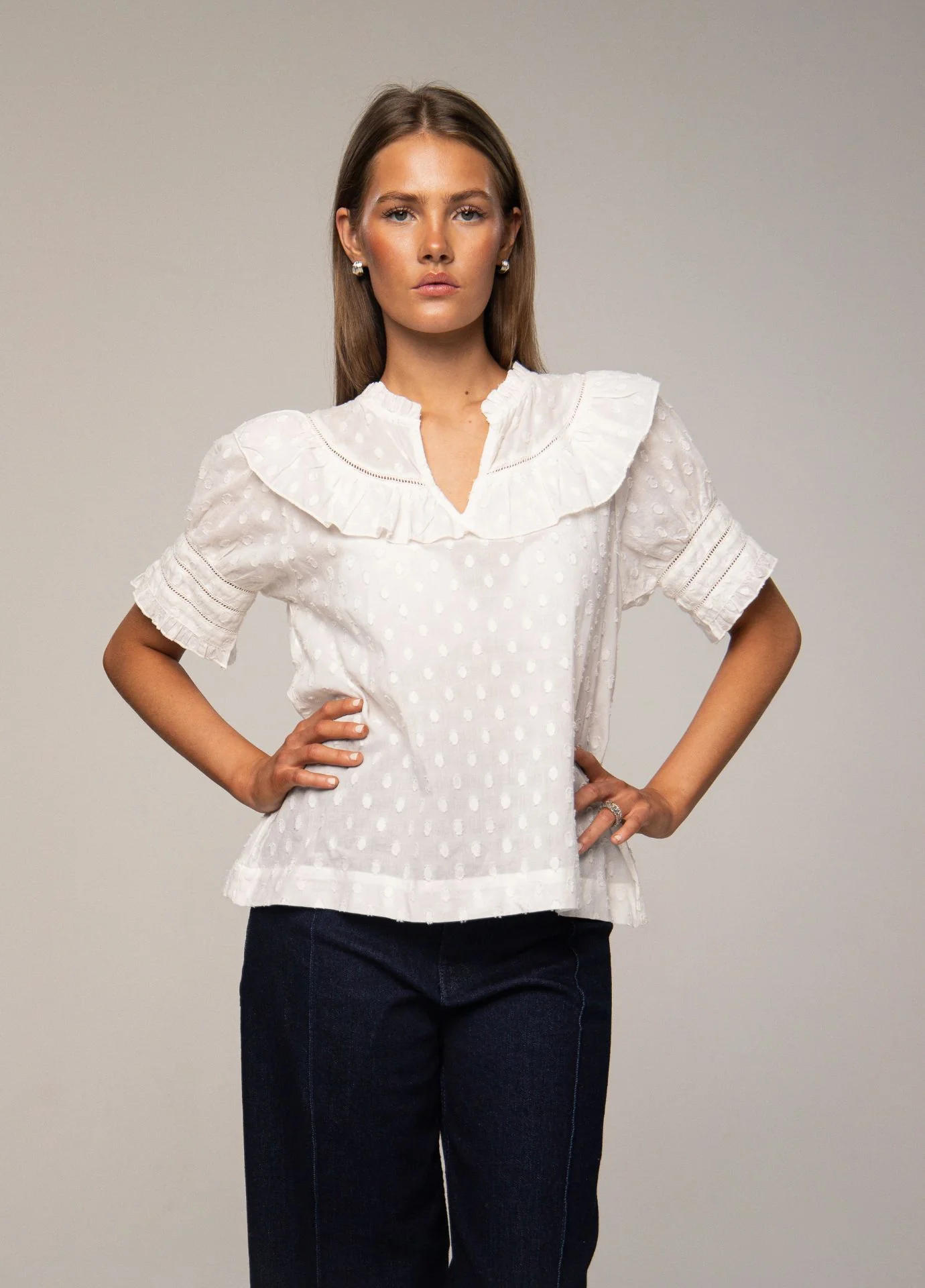 Adira Blouse Powder white