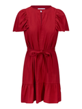 Mabel Linen Dress-red