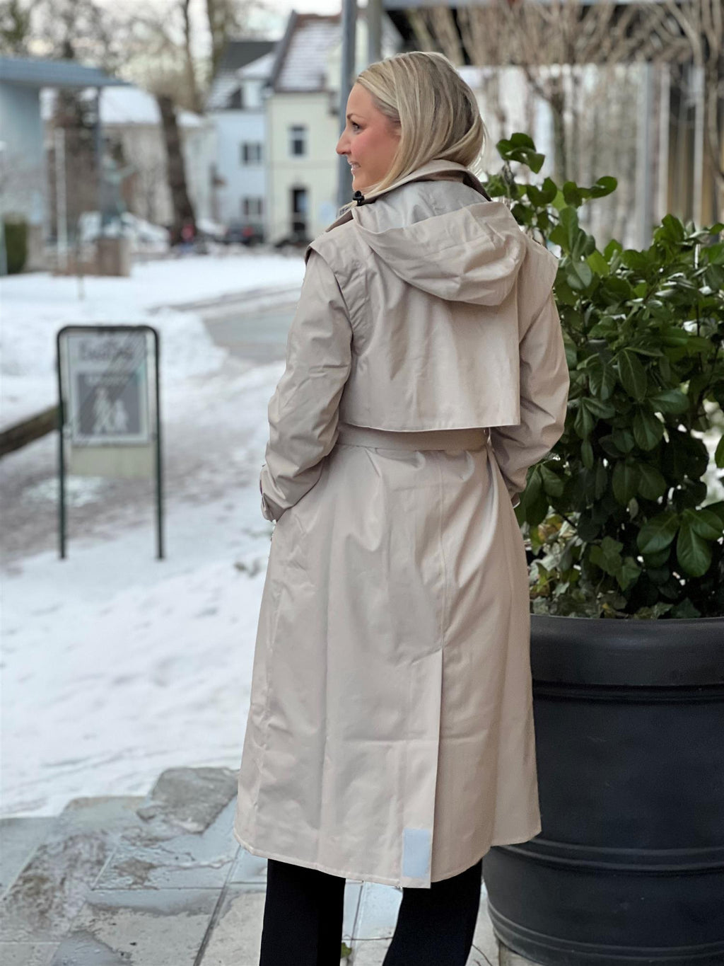 Regndråpe trench coat - sand