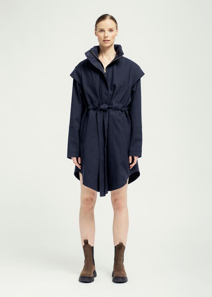 Monsun Coat-dark navy