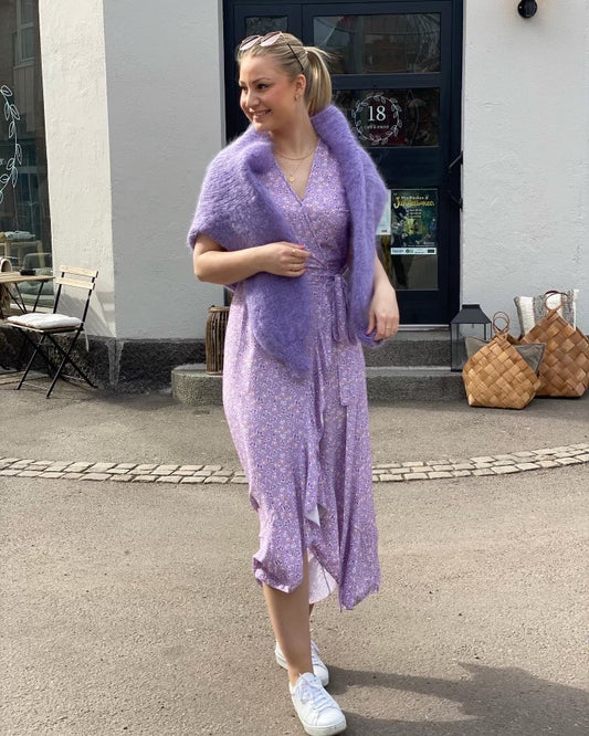 Milly Wrap Dress-lilac flower