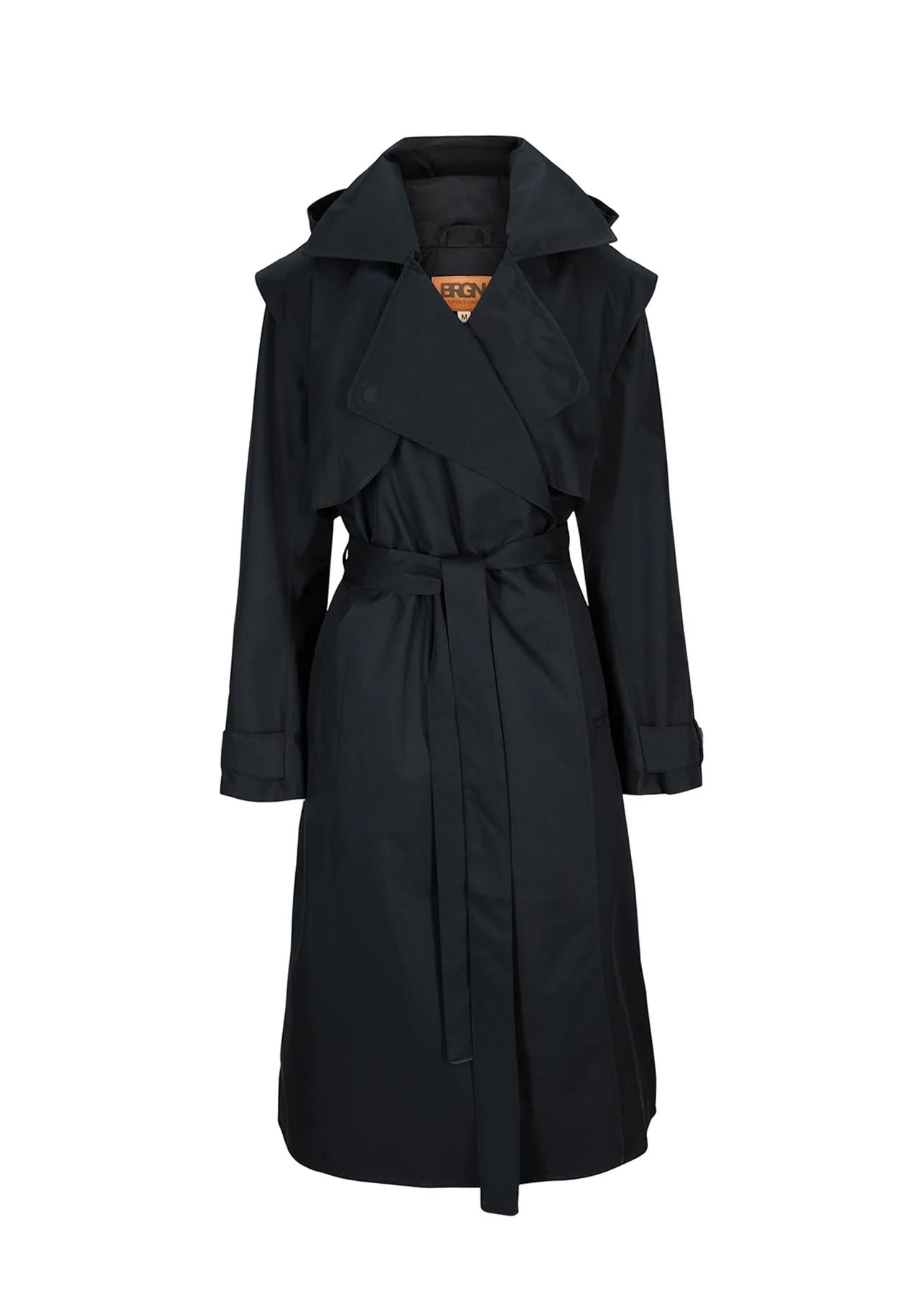 Regndråpe trench coat - black