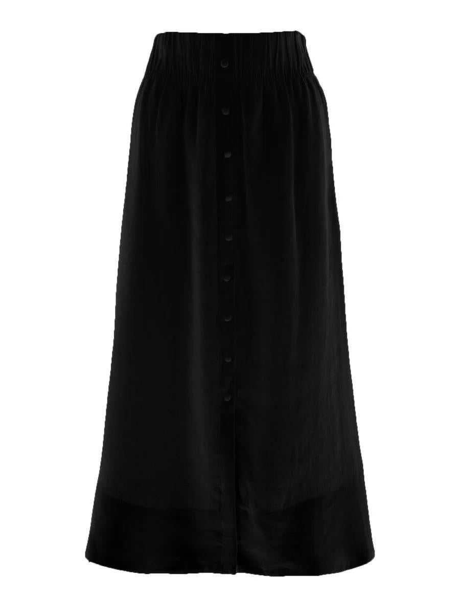 Thea linen skirt-black