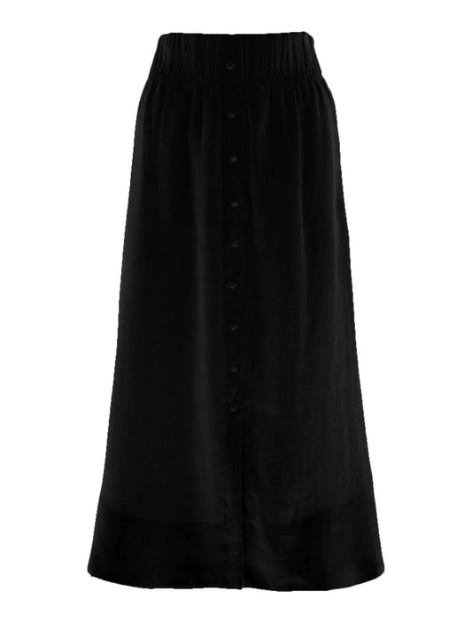 Thea linen skirt-black